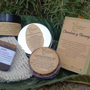 Productos cosméticos naturales con naranja.