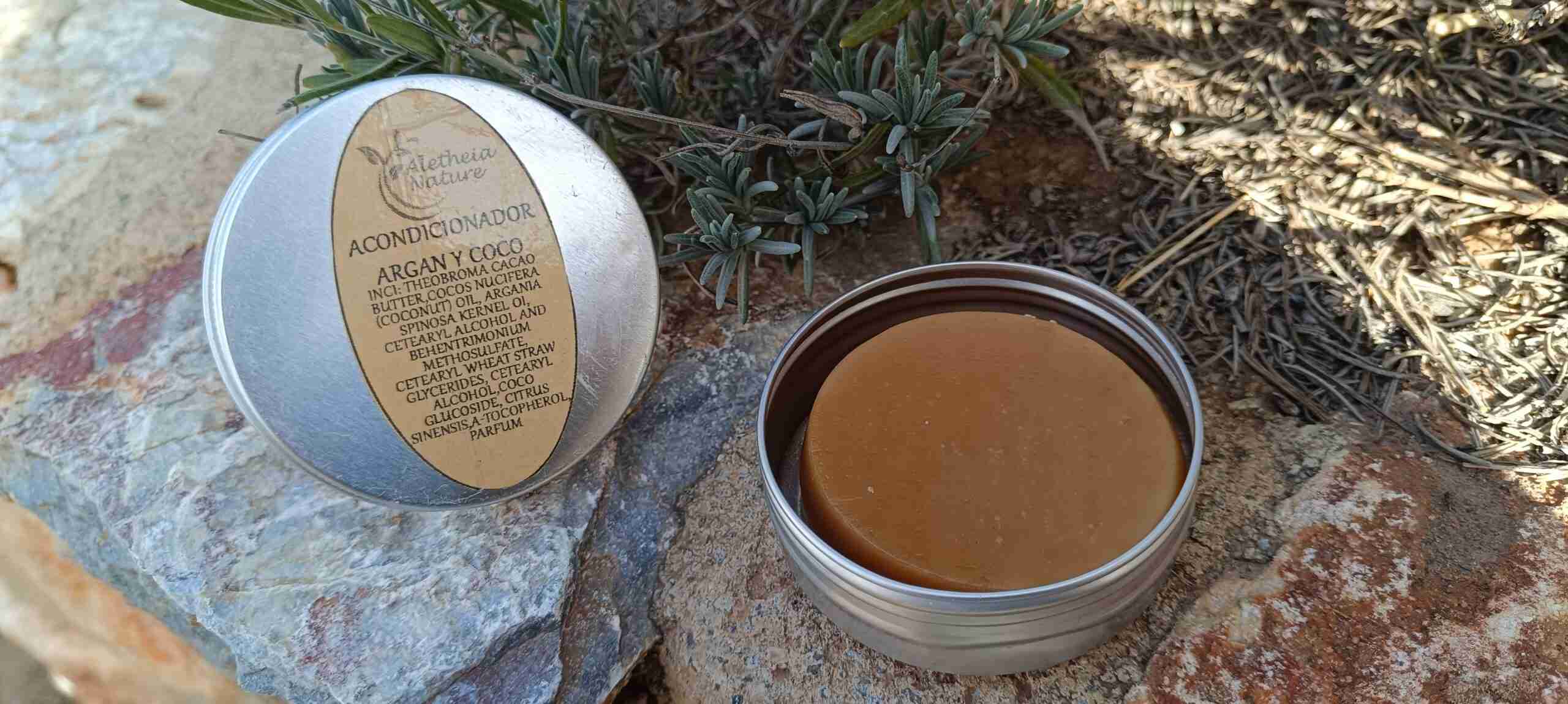 Acondicionador sólido argán y coco natural.